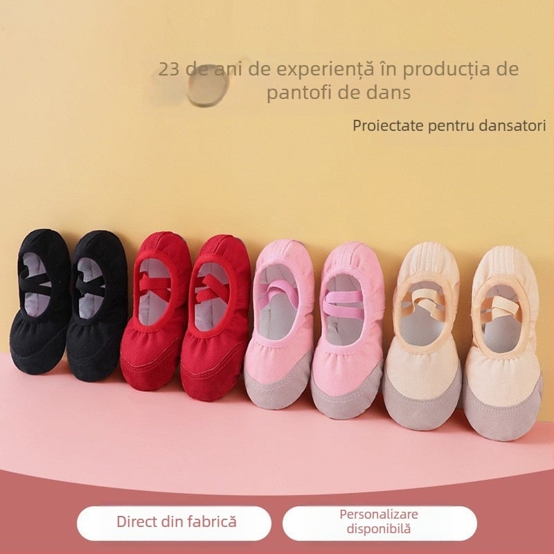 Pantofi de dans fără șireturi, talpă moale, pantofi de yoga cu design labă de pisică pentru femei
