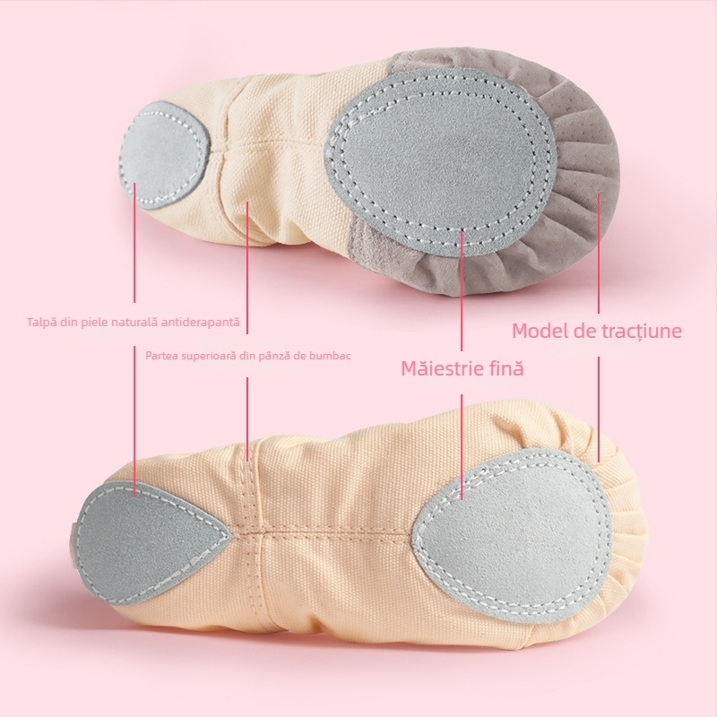 Pantofi de dans fără șireturi, talpă moale, pantofi de yoga cu design labă de pisică pentru femei