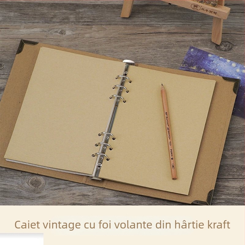 Album foto A5 cu 6 găuri, DIY cu pagini adezive, hârtie kraft groasă, 30 de pagini, jurnal comemorativ pentru absolvirea colegilor