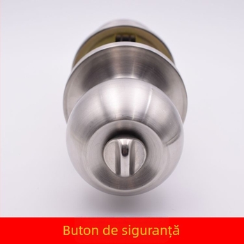 Încuietoare de ușă pentru interior, cu trei leviere, trei brațe și trei coloane, formă sferică, din aliaj de aluminiu și oțel plastic, calitate stabilă