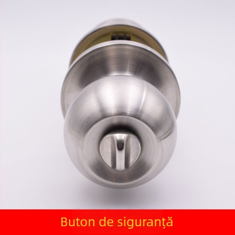 Încuietoare de ușă pentru interior, cu trei leviere, trei brațe și trei coloane, formă sferică, din aliaj de aluminiu și oțel plastic, calitate stabilă