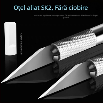 Cuțit de atelier din aliaj de aluminiu – cuțit stilou pentru jurnal, gravură și tăierea hârtiei DIY