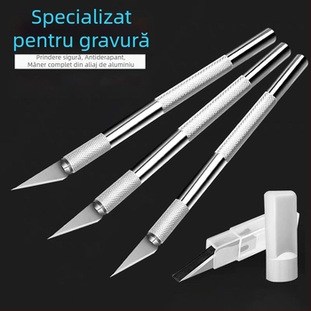 Cuțit de atelier din aliaj de aluminiu – cuțit stilou pentru jurnal, gravură și tăierea hârtiei DIY