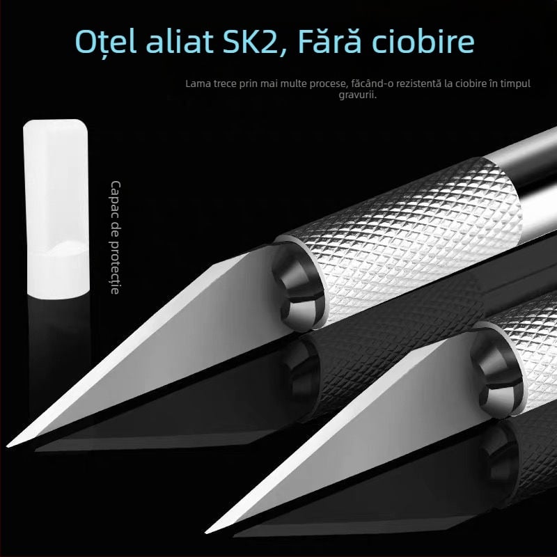 Cuțit de atelier din aliaj de aluminiu – cuțit stilou pentru jurnal, gravură și tăierea hârtiei DIY