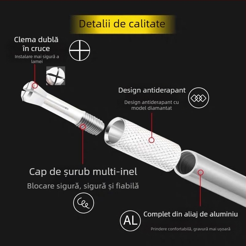 Cuțit de atelier din aliaj de aluminiu – cuțit stilou pentru jurnal, gravură și tăierea hârtiei DIY