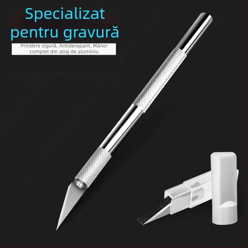 Cuțit de atelier din aliaj de aluminiu – cuțit stilou pentru jurnal, gravură și tăierea hârtiei DIY