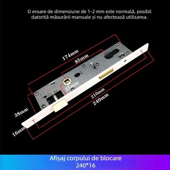 Xingwei 8525 încuietoare cu mâner pentru uși din plastic-otel, încuietoare pentru ușă din aliaj de aluminiu, încuietoare clasică pentru uși batante cu cilindru, lacăt de balcon