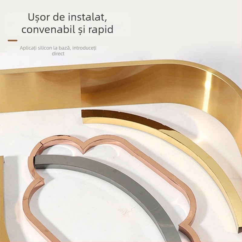 Bandă decorativă arciformă din oțel inoxidabil 304 pentru pereți de fundal și tavan, margine circulară