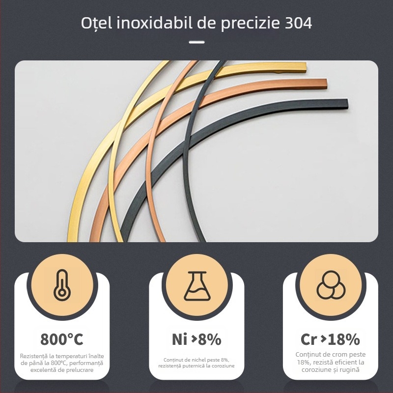 Bandă decorativă arciformă din oțel inoxidabil 304 pentru pereți de fundal și tavan, margine circulară