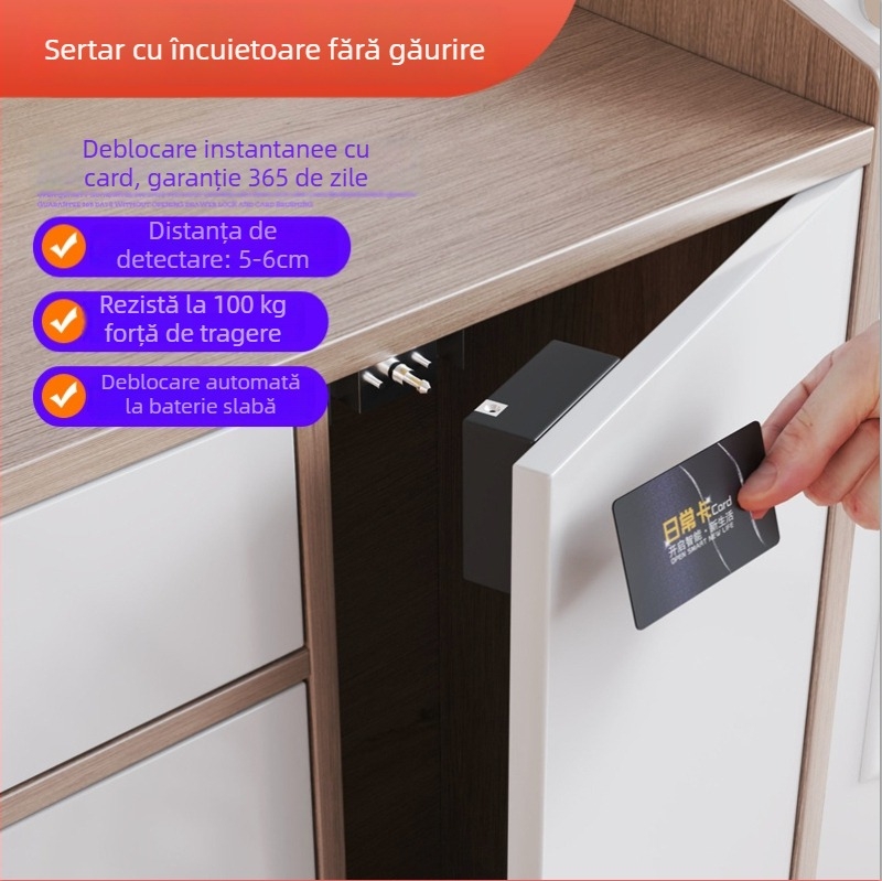 Încuietoare pentru sertar fără găuri, deblocare NFC prin telefon