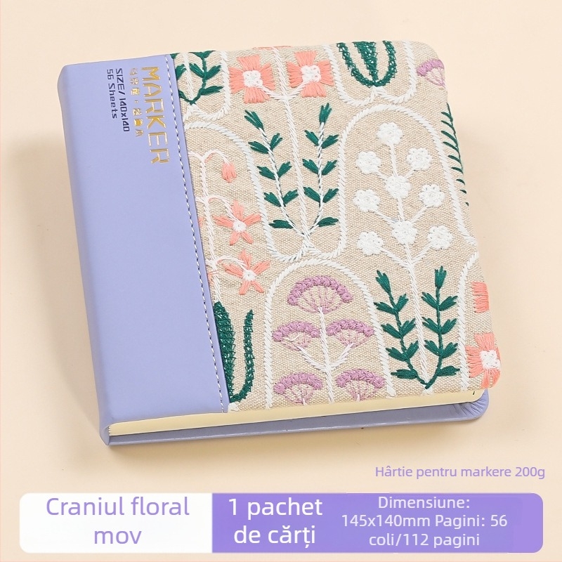 Caiet pentru desen cu markere și acrilic, pagini albe pentru acuarelă, carnet de schițe pentru studenți la artă