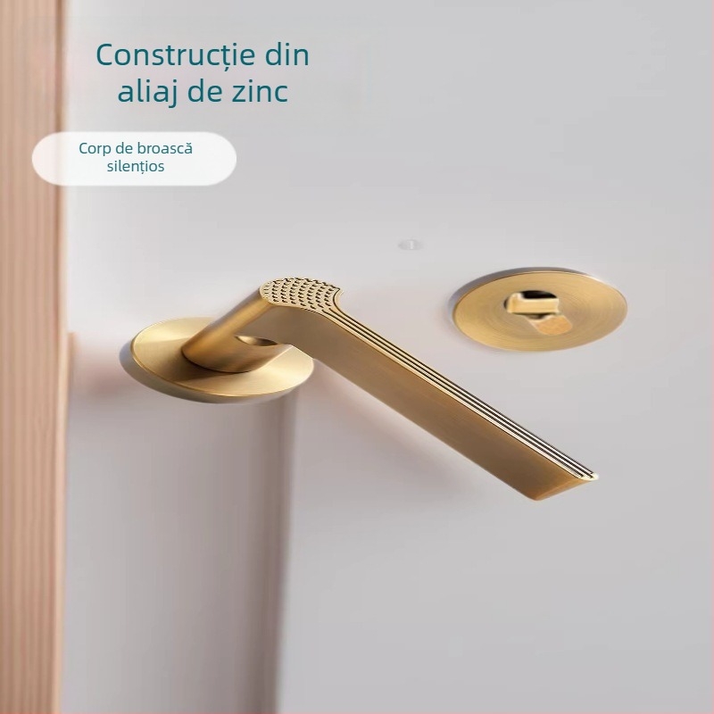 Ușă interioară cu finisaj alamă veche, stil european, design minimalist, potrivită pentru casă și birou, încuietoare pentru mobilier