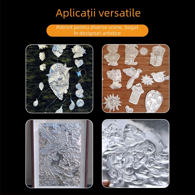 Folie de aluminiu aurie, grosime 70 μm, pentru artă copiilor – material de relief