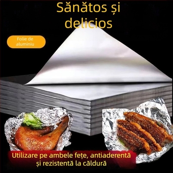 Folie de aluminiu îngroșată pentru friteuza cu aer, uz casnic, pentru grătar carne și pește, hârtie despărțitoare de ulei