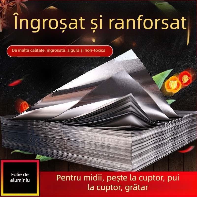 Folie de aluminiu îngroșată pentru friteuza cu aer, uz casnic, pentru grătar carne și pește, hârtie despărțitoare de ulei