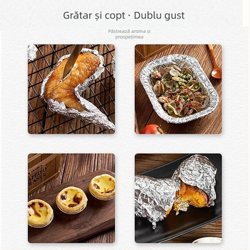 Tăvi de gătit din folie de aluminiu, întărite, pentru cuptor, pătrate și rotunde