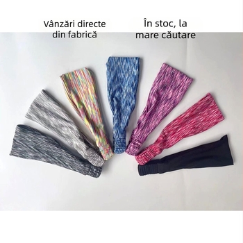 Bandă de păr sport, absorbantă a transpirației, pentru alergare, yoga și exerciții în aer liber, colorată
