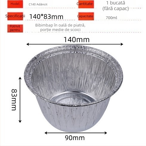 Cupe din folie de aluminiu pentru pere coapte, formă circulară, cu capac, pentru friteuză cu aer