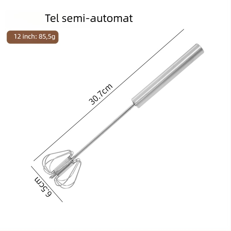 Tel de ouă din oțel inoxidabil, semi-automat, rotativ, acționat manual, instrument de gătit pentru coacere