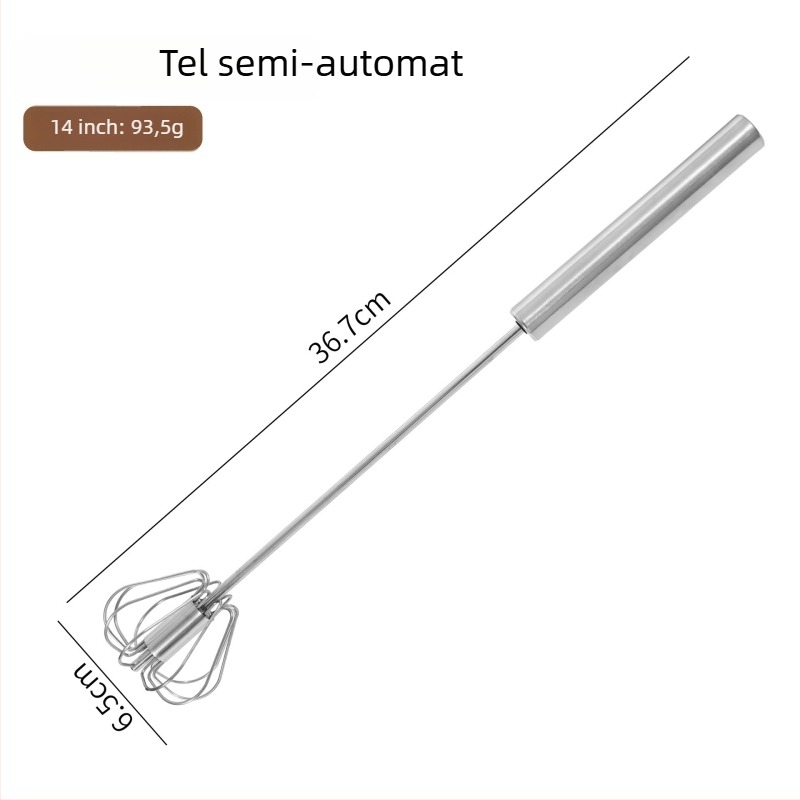 Tel de ouă din oțel inoxidabil, semi-automat, rotativ, acționat manual, instrument de gătit pentru coacere