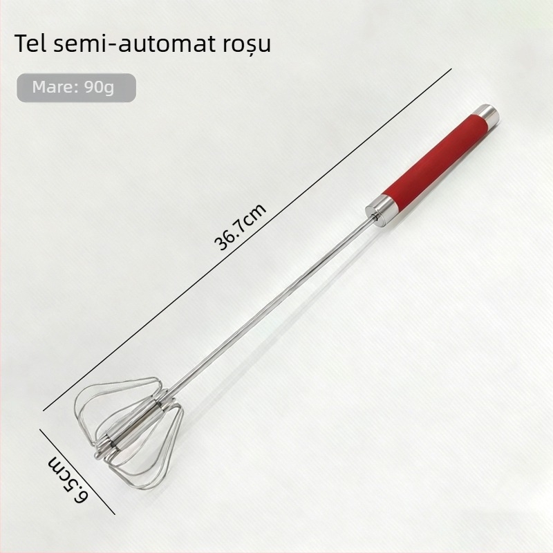 Tel de ouă din oțel inoxidabil, semi-automat, rotativ, acționat manual, instrument de gătit pentru coacere