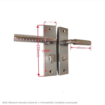 Încuietoare pentru ușa de baie cu mâner din aliaj de aluminiu, limbă simplă, distanță între găuri 125 mm