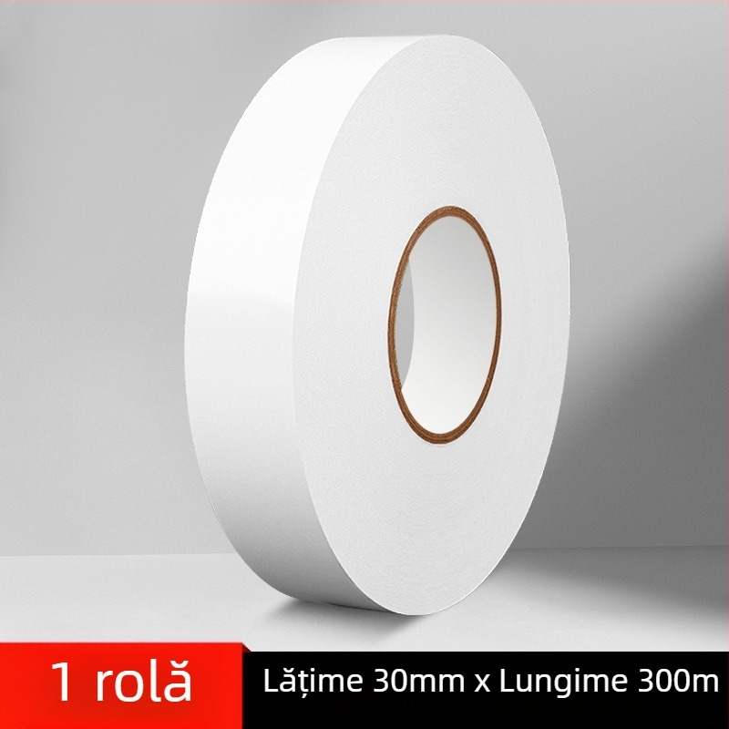 Bandă dublu adezivă, 300 m, transparentă, cu vâscozitate înaltă, ultra-subțire, pentru birou și uz industrial