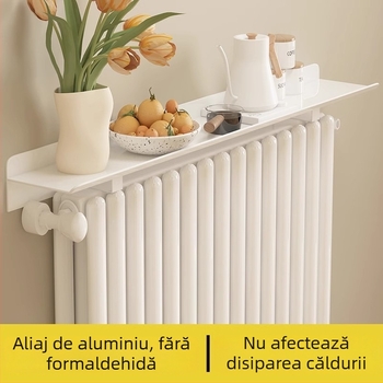 Raft de depozitare deasupra caloriferului, decor de perete pentru living, separator anti-fum