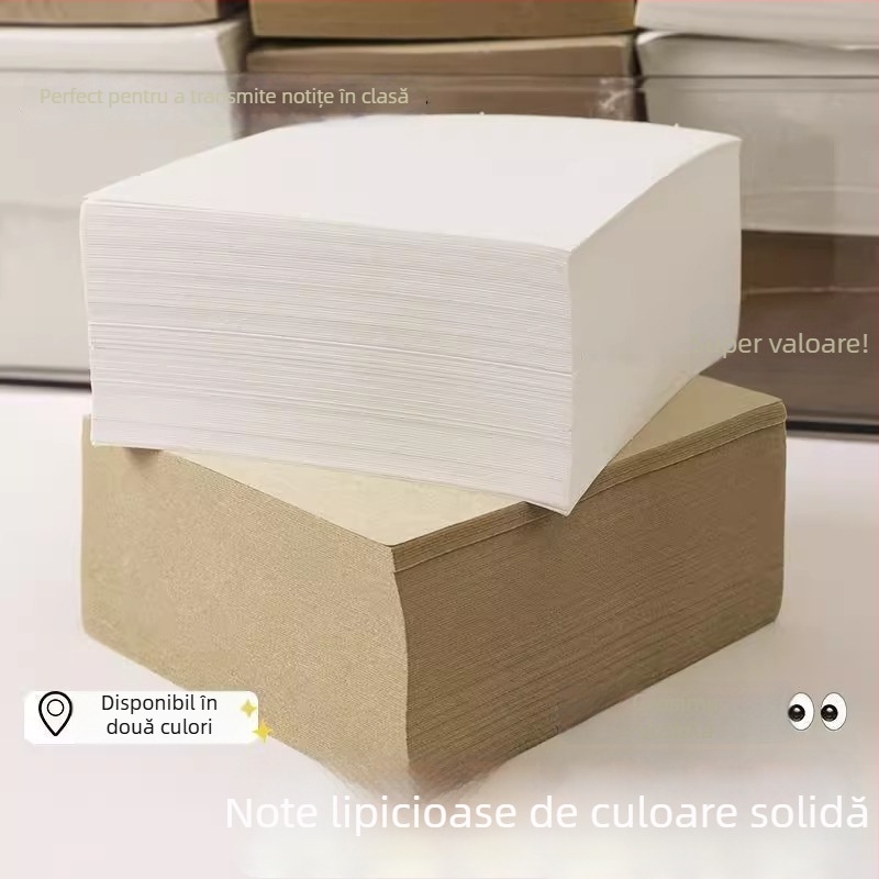 Caiet gol în nuanță naturală de lemn, foi de notițe care se rup, pentru liceu și facultate, utilizare la birou.