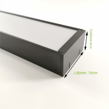 LED strip liniar din aluminiu, lățime 4 cm, iluminat de tavan pentru birou cu grilă