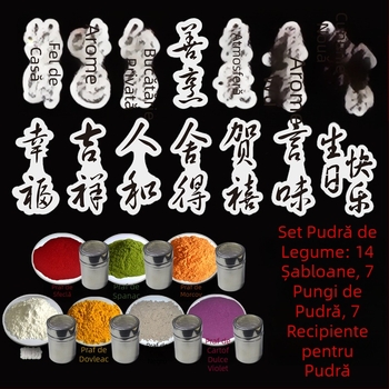 Set de forme pentru pudră de legume și șabloane de decor pentru plating artistic