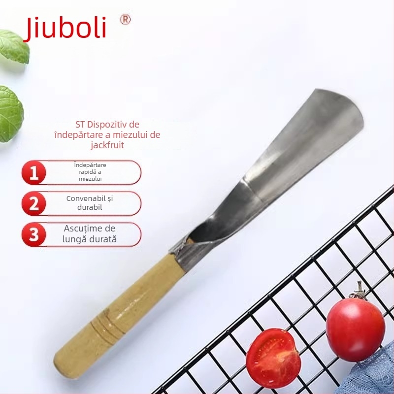 Kupaoli set pentru îndepărtarea sâmburilor jackfruit și cuțit curbat – cuțit de fructe îngroșat și cuțit de divizare