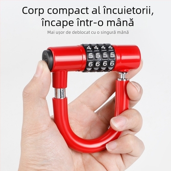 Încuietoare U din aliaj de zinc pentru bicicletă, încuietoare cu combinație, anti-furt, pentru biciclete de munte, oraș și electrice