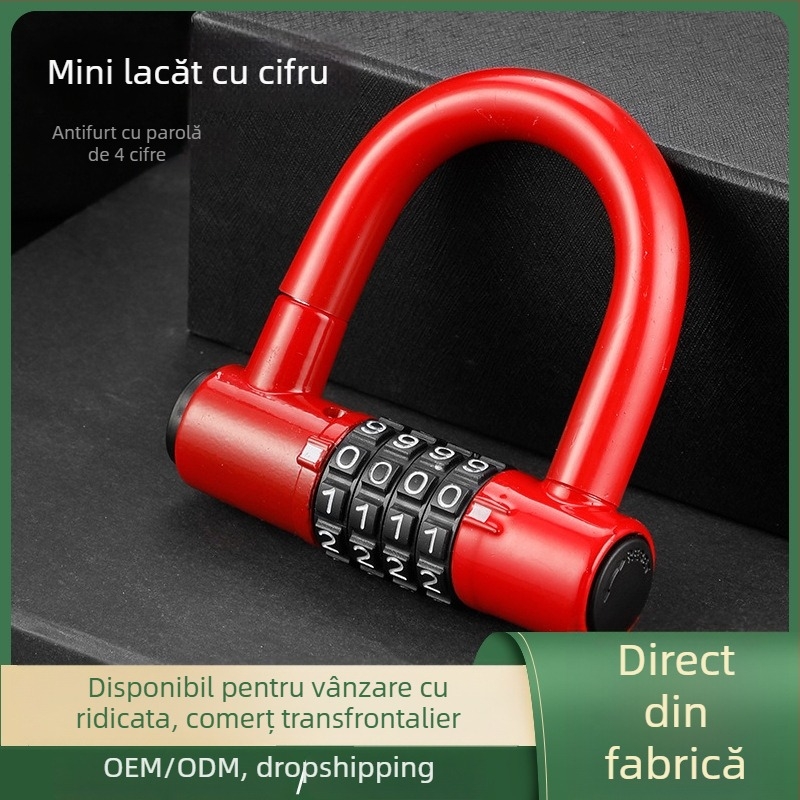 Încuietoare U din aliaj de zinc pentru bicicletă, încuietoare cu combinație, anti-furt, pentru biciclete de munte, oraș și electrice
