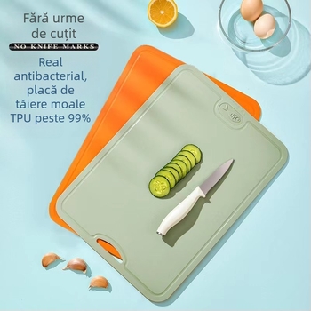 Tocător TPU pliabil, dublu-față, flexibil, rezistent la zgârieturi, pentru fructe și legume, din plastic