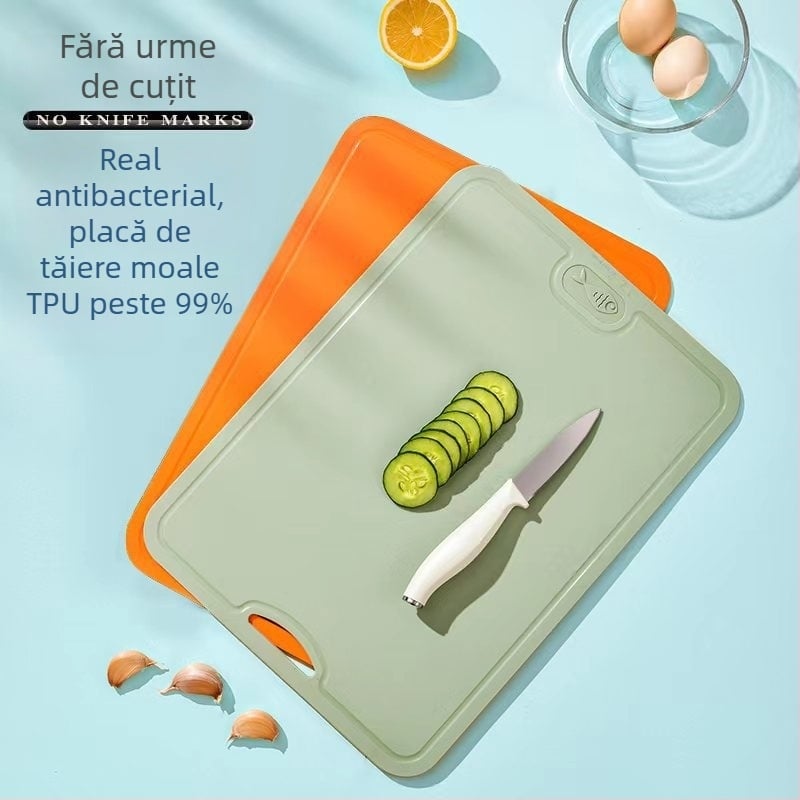 Tocător TPU pliabil, dublu-față, flexibil, rezistent la zgârieturi, pentru fructe și legume, din plastic