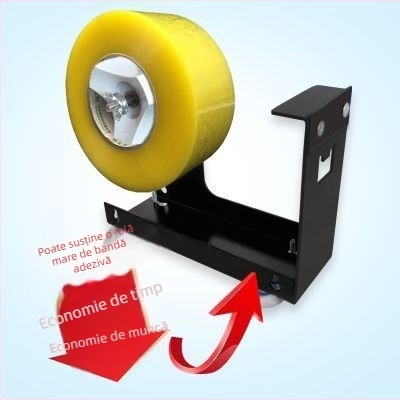 Dispenser de bandă de 5 cm, cu suport transparent, sigilator de cutii și tăietor de bandă