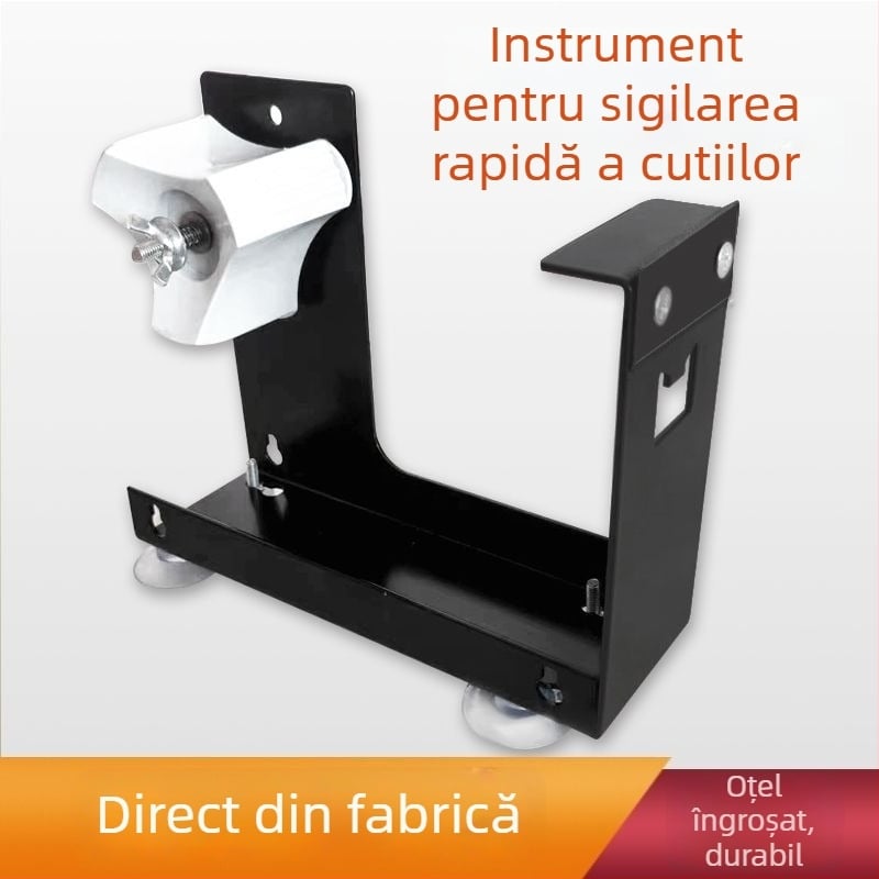 Dispenser de bandă de 5 cm, cu suport transparent, sigilator de cutii și tăietor de bandă