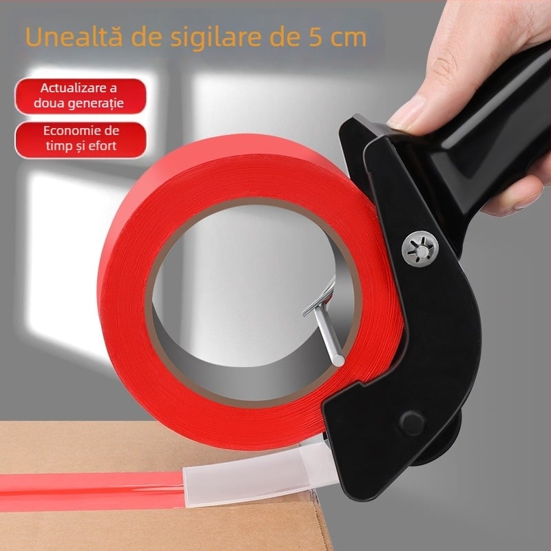 Sigilator pentru bandă transparentă de 5 cm cu cutter – Dispenser manual pentru ambalare și închidere cutii
