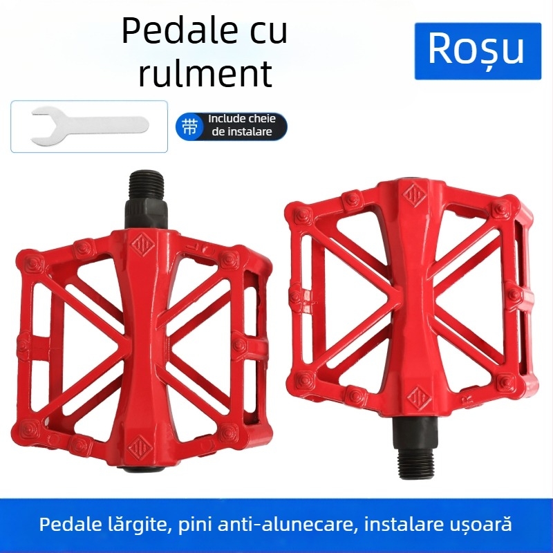 Pedal din aliaj de aluminiu, cu rulmenți, antiderapant, în formă X pentru biciclete electrice și mountain bike
