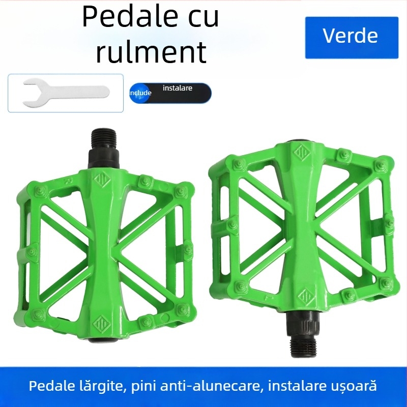 Pedal din aliaj de aluminiu, cu rulmenți, antiderapant, în formă X pentru biciclete electrice și mountain bike