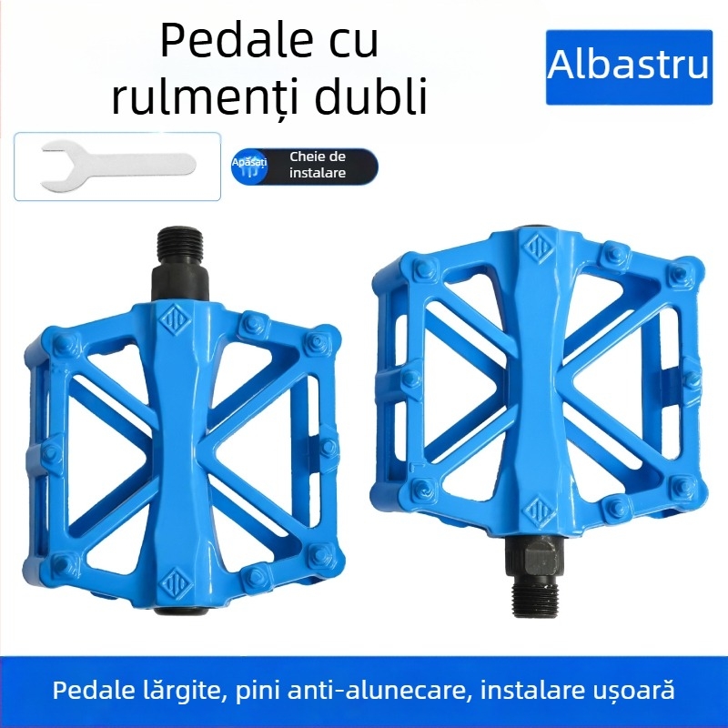 Pedal din aliaj de aluminiu, cu rulmenți, antiderapant, în formă X pentru biciclete electrice și mountain bike