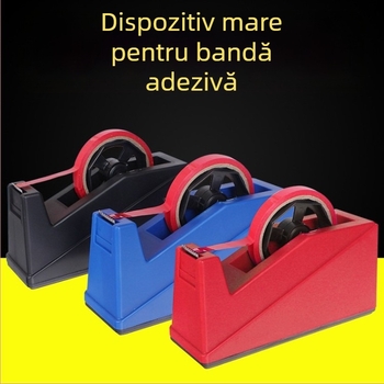 Dispenser transparent pentru bandă de birou, cu cutter pentru bandă adezivă