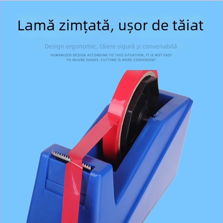 Dispenser transparent pentru bandă de birou, cu cutter pentru bandă adezivă