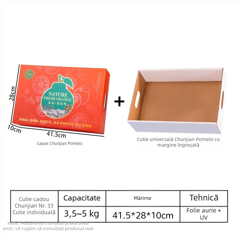 Cutie cadou pentru mandarine cu folie de aur, ambalaj din carton ondulat de înaltă calitate – cutie cadou goală