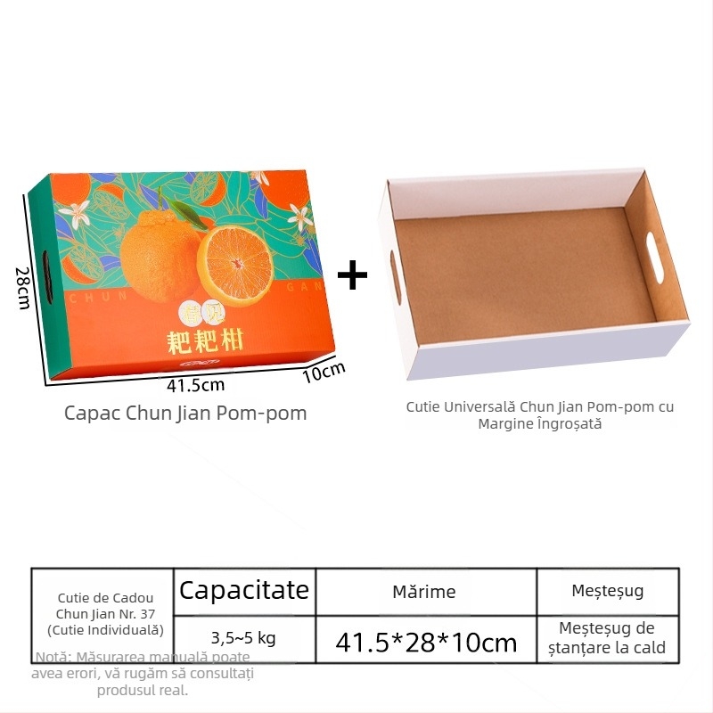 Cutie cadou pentru mandarine cu folie de aur, ambalaj din carton ondulat de înaltă calitate – cutie cadou goală