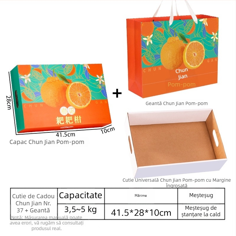 Cutie cadou pentru mandarine cu folie de aur, ambalaj din carton ondulat de înaltă calitate – cutie cadou goală