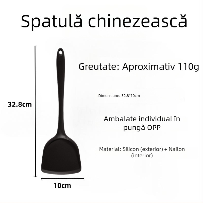 Spatulă din silicon pentru prăjit, ustensilă de bucătărie din silicon, nu zgârie tigăile