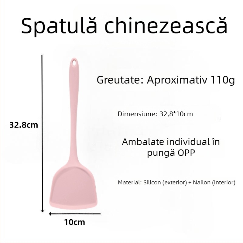 Spatulă din silicon pentru prăjit, ustensilă de bucătărie din silicon, nu zgârie tigăile