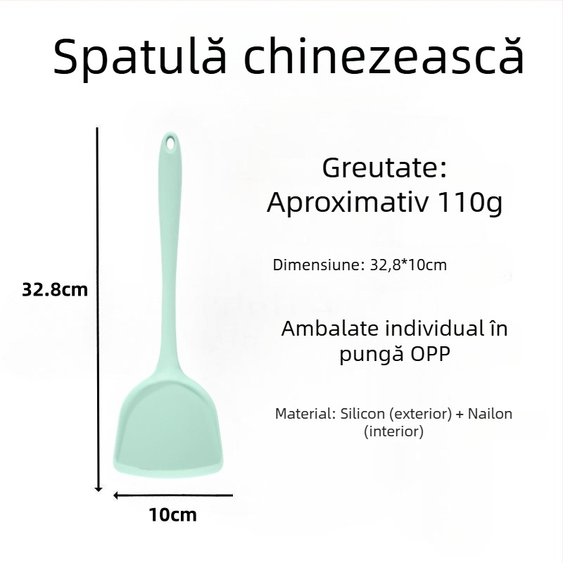 Spatulă din silicon pentru prăjit, ustensilă de bucătărie din silicon, nu zgârie tigăile